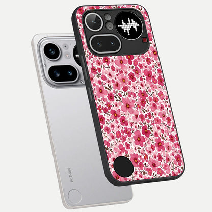  Cherry Blossom Charm phone case For Nothing Phone 4A Pro showing premium glass back cover with detailed artwork