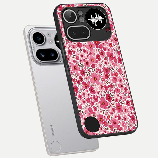  Cherry Blossom Charm phone case For Nothing Phone 4A Pro showing premium glass back cover with detailed artwork