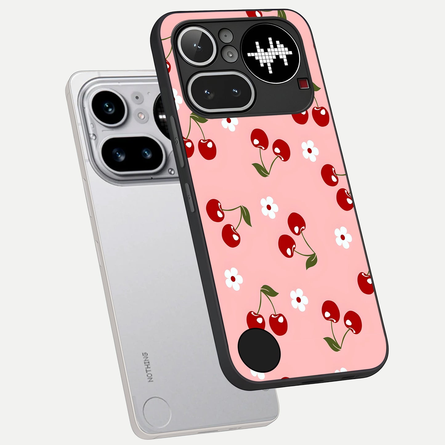  Cherry Love Mood phone case For Nothing Phone 4A Pro showing premium glass back cover with detailed artwork