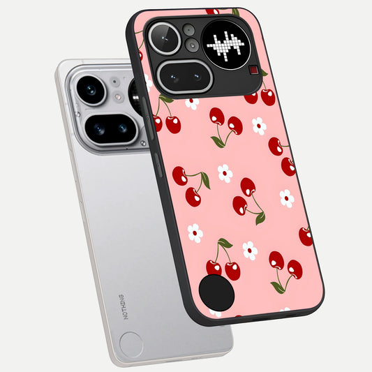  Cherry Love Mood phone case For Nothing Phone 4A Pro showing premium glass back cover with detailed artwork