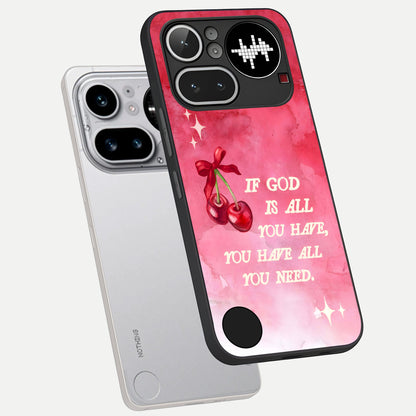  Cherry Quote phone case For Nothing Phone 4A Pro showing premium glass back cover with detailed artwork