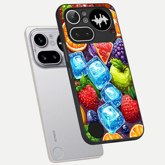  Colorful Fruits with Ice phone case For Nothing Phone 4A Pro showing premium glass back cover with detailed artwork