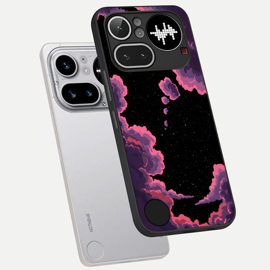  Cosmic Cloud Journey phone case For Nothing Phone 4A Pro showing premium glass back cover with detailed artwork