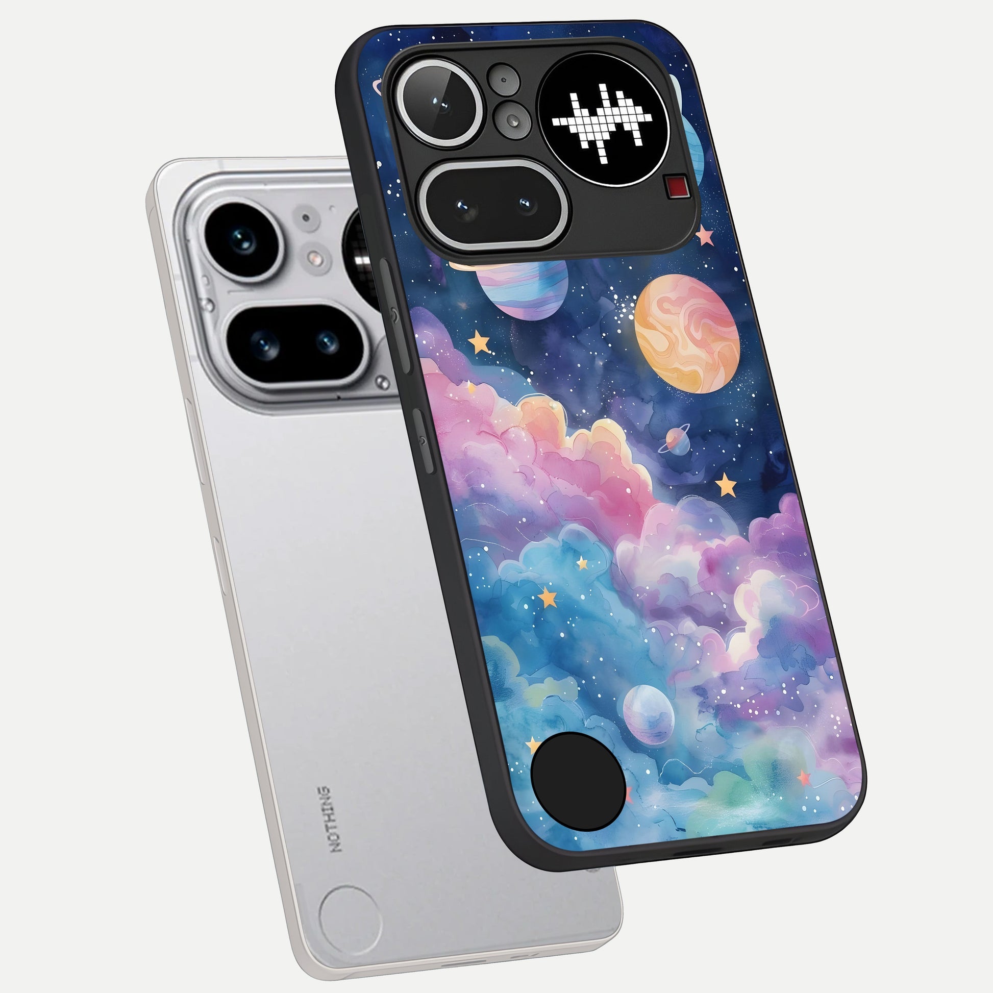  Cosmic Planet Dreams phone case For Nothing Phone 4A Pro showing premium glass back cover with detailed artwork