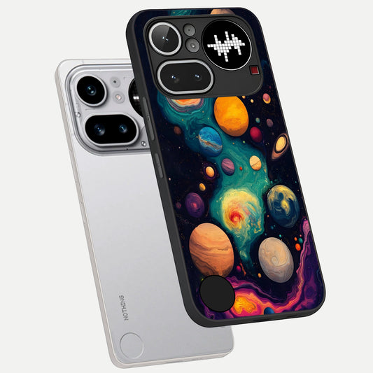 Cosmic Planet Journey phone case For Nothing Phone 4A Pro showing premium glass back cover with detailed artwork