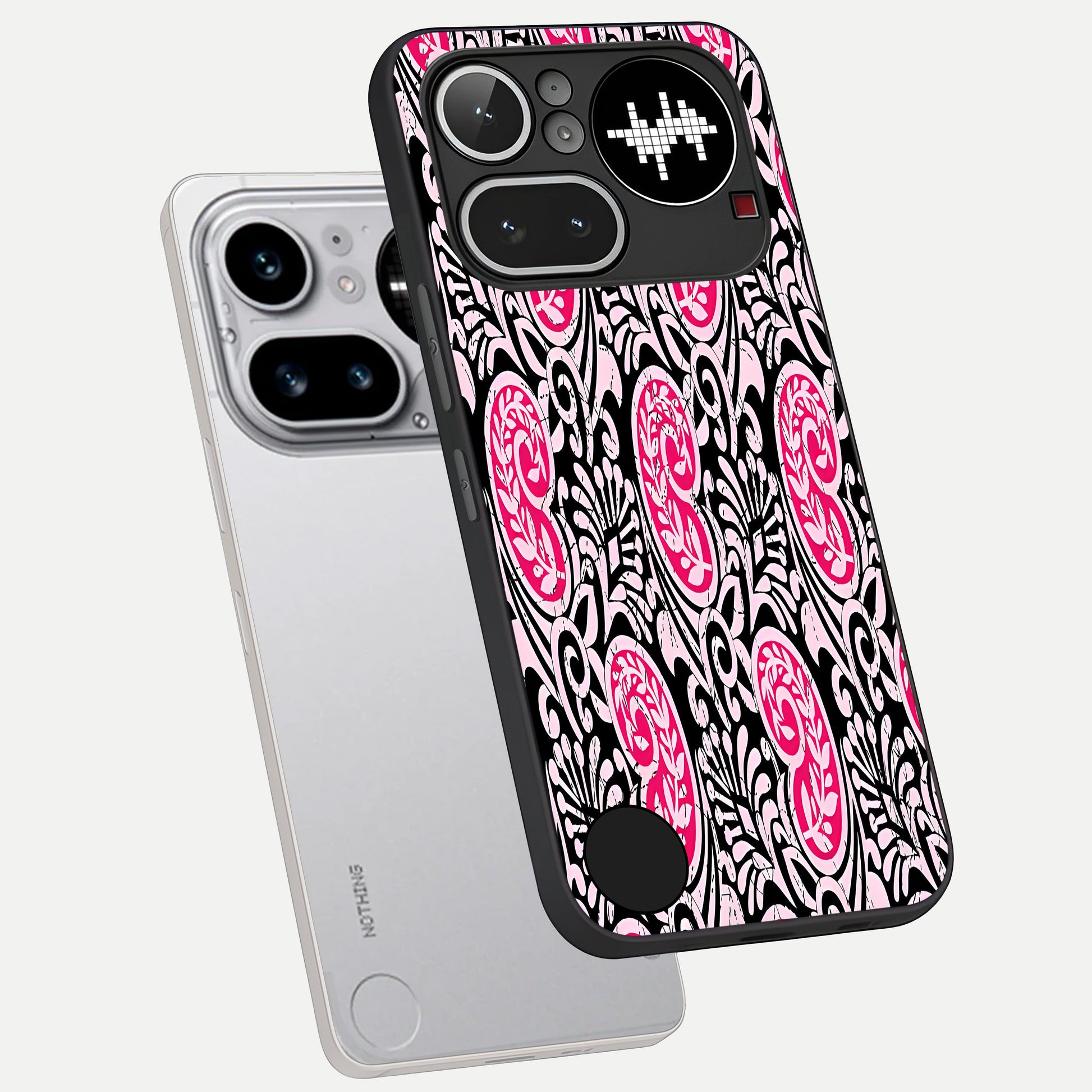  Crimson Paisley Charm phone case For Nothing Phone 4A Pro showing premium glass back cover with detailed artwork