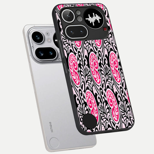  Crimson Paisley Charm phone case For Nothing Phone 4A Pro showing premium glass back cover with detailed artwork