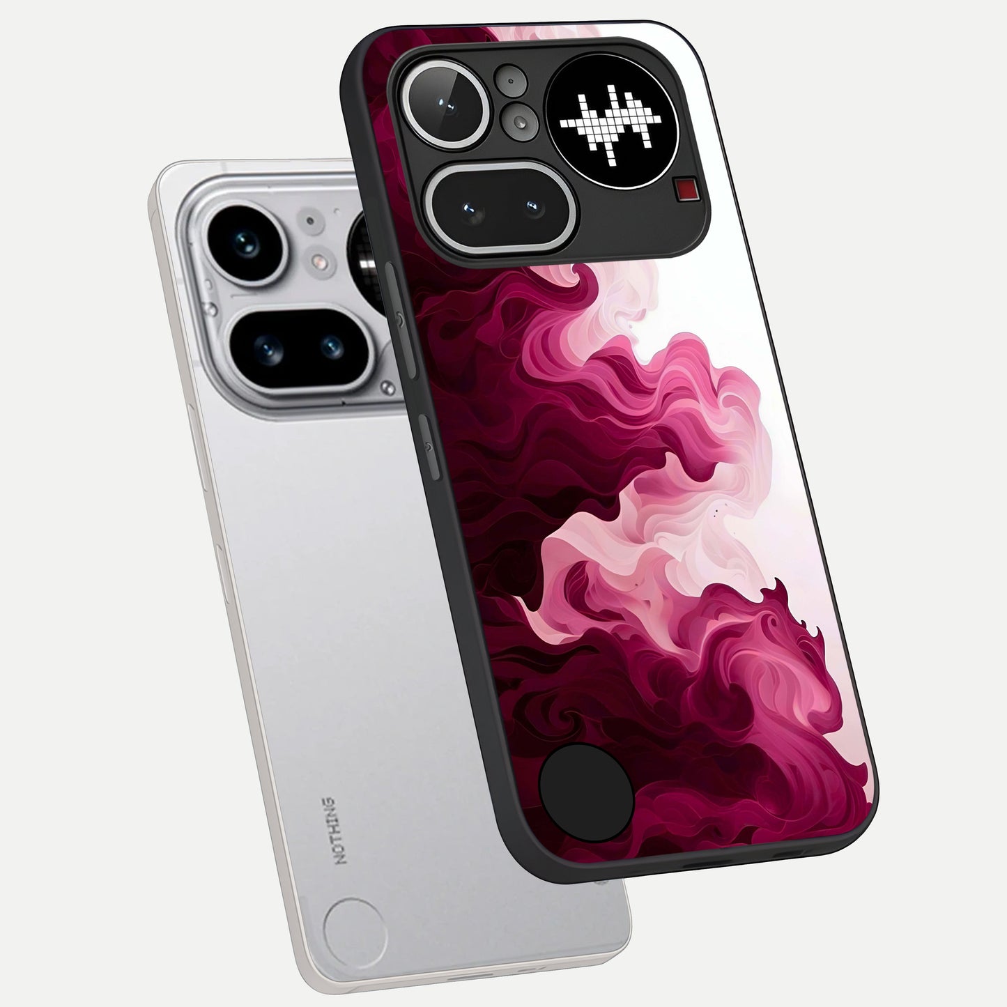  Crimson Wave Flow phone case For Nothing Phone 4A Pro showing premium glass back cover with detailed artwork