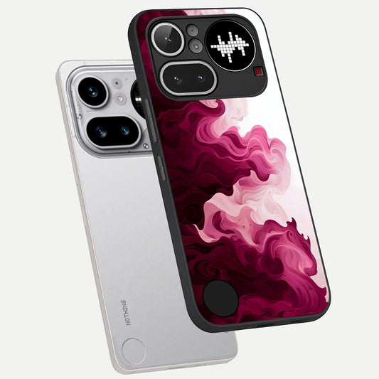  Crimson Wave Flow phone case For Nothing Phone 4A Pro showing premium glass back cover with detailed artwork