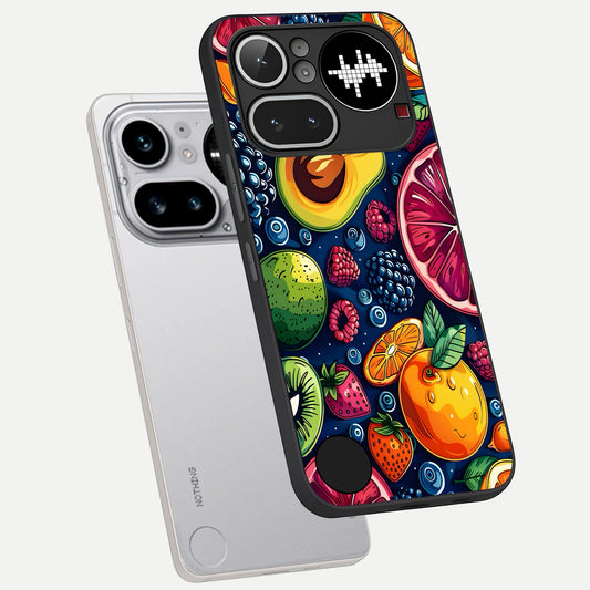  Cute Fruits Art phone case For Nothing Phone 4A Pro showing premium glass back cover with detailed artwork