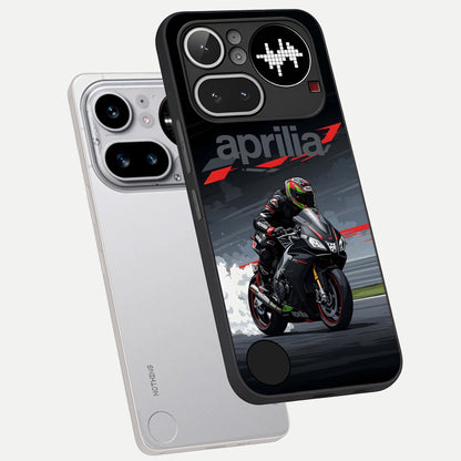  Dark Aprilla phone case For Nothing Phone 4A Pro showing premium glass back cover with detailed artwork