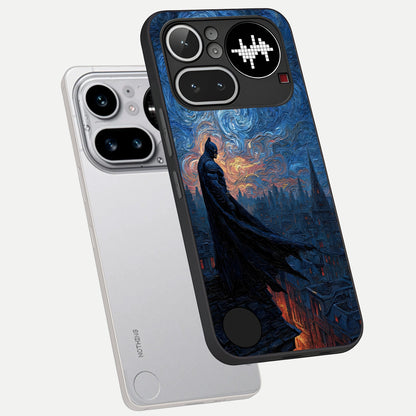  Dark Knight Dusk phone case For Nothing Phone 4A Pro showing premium glass back cover with detailed artwork