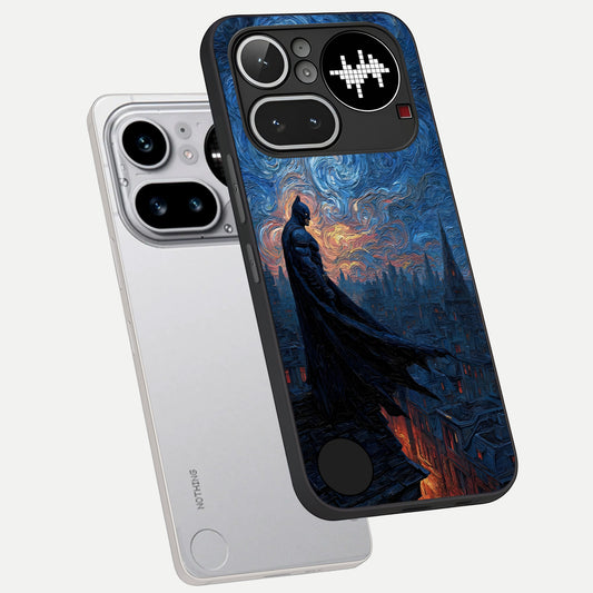  Dark Knight Dusk phone case For Nothing Phone 4A Pro showing premium glass back cover with detailed artwork
