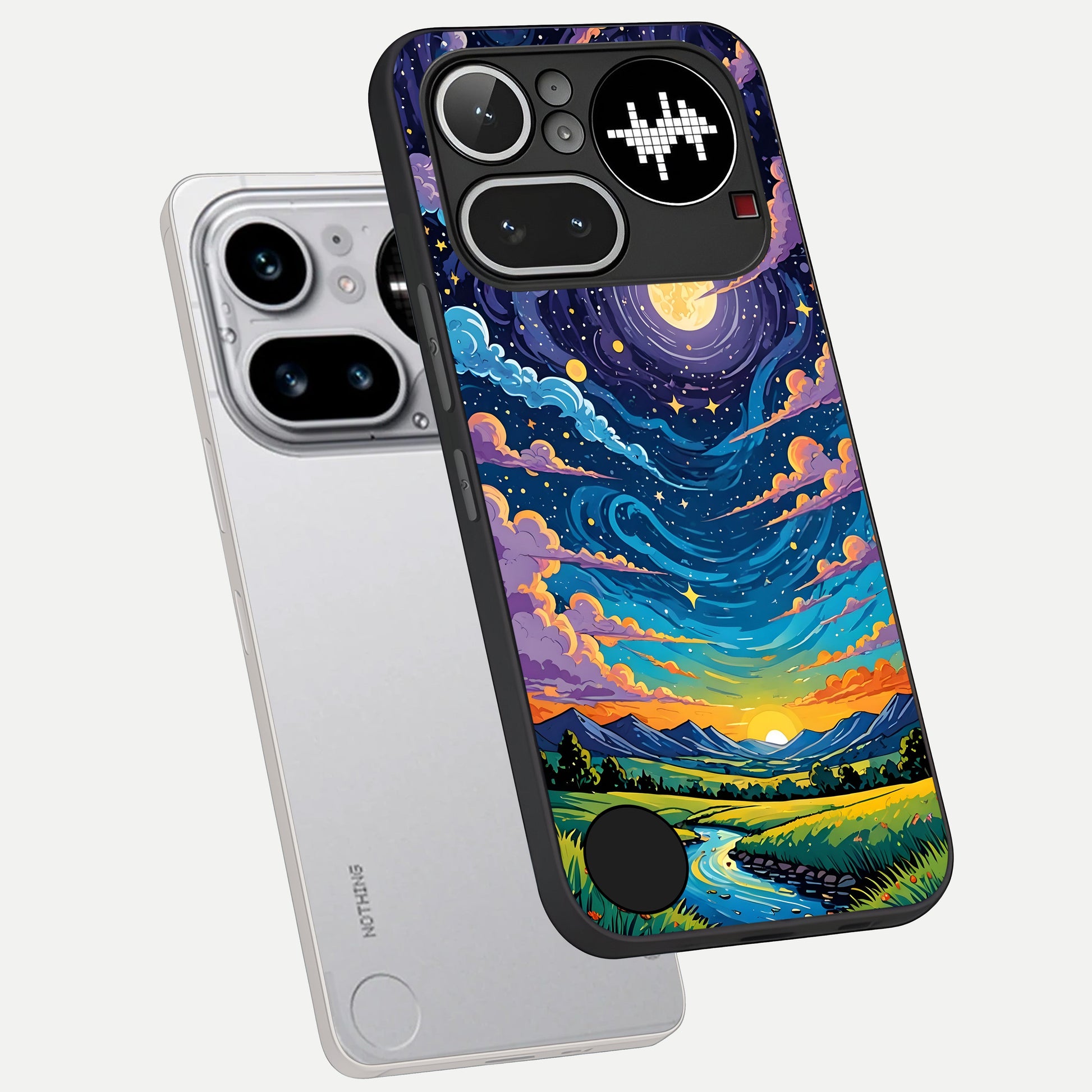  Dreamy Night Landscape phone case For Nothing Phone 4A Pro showing premium glass back cover with detailed artwork