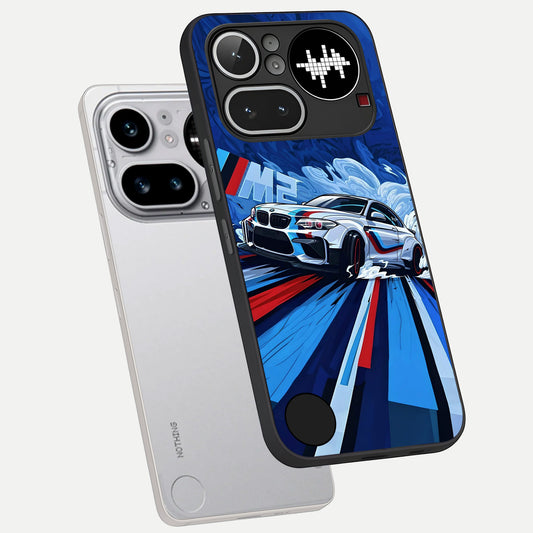  Drift Power Rush phone case For Nothing Phone 4A Pro showing premium glass back cover with detailed artwork