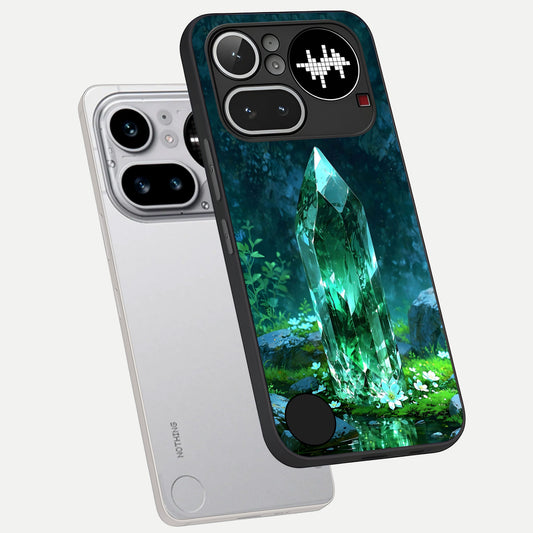  Emerald Light Crystal phone case For Nothing Phone 4A Pro showing premium glass back cover with detailed artwork