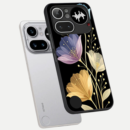  Flower Bloom Glow phone case For Nothing Phone 4A Pro showing premium glass back cover with detailed artwork