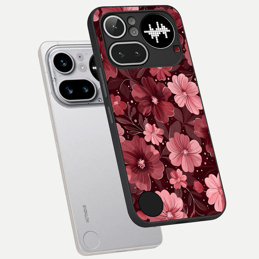  Flower Blush Bloom phone case For Nothing Phone 4A Pro showing premium glass back cover with detailed artwork