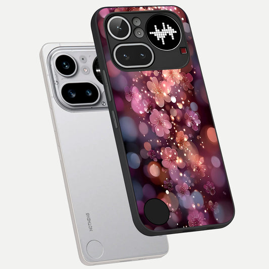  Glowing Petal Bliss phone case For Nothing Phone 4A Pro showing premium glass back cover with detailed artwork