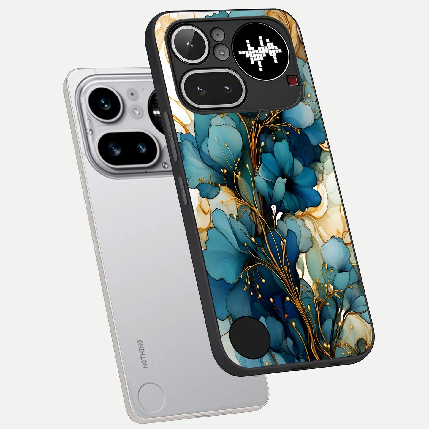  Golden Bloom Symphony phone case For Nothing Phone 4A Pro showing premium glass back cover with detailed artwork