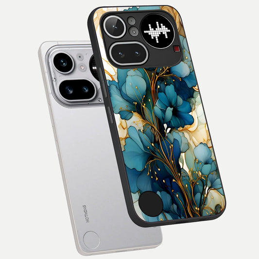 Golden Bloom Symphony phone case For Nothing Phone 4A Pro showing premium glass back cover with detailed artwork