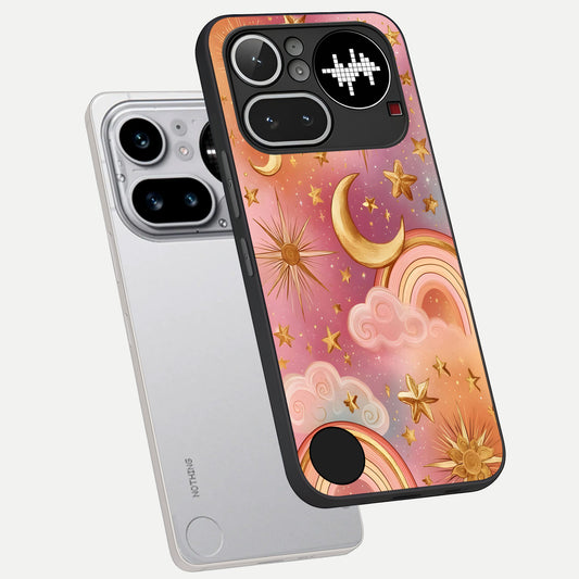  Golden Celestial Dreams phone case For Nothing Phone 4A Pro showing premium glass back cover with detailed artwork