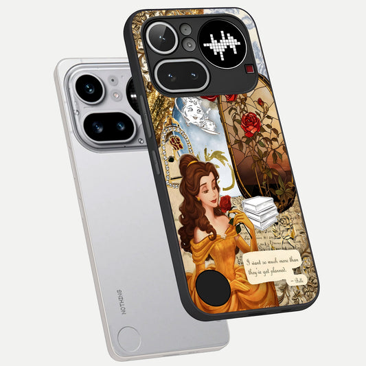  Golden Dream Belle phone case For Nothing Phone 4A Pro showing premium glass back cover with detailed artwork