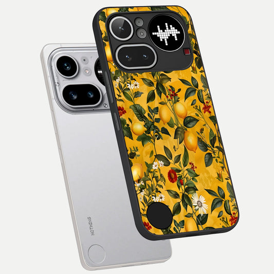  Golden Lemon Field phone case For Nothing Phone 4A Pro showing premium glass back cover with detailed artwork