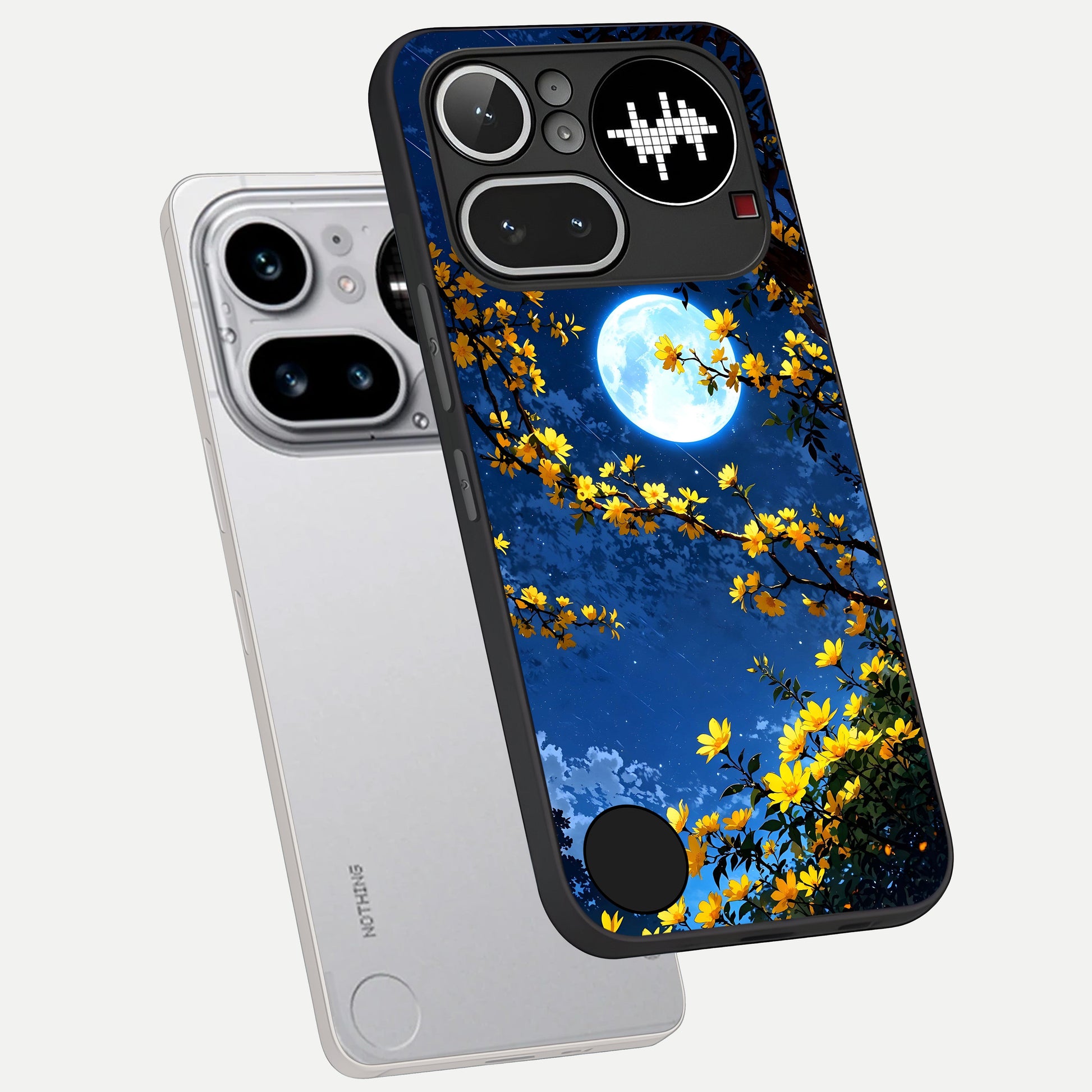  Golden Night Glow phone case For Nothing Phone 4A Pro showing premium glass back cover with detailed artwork