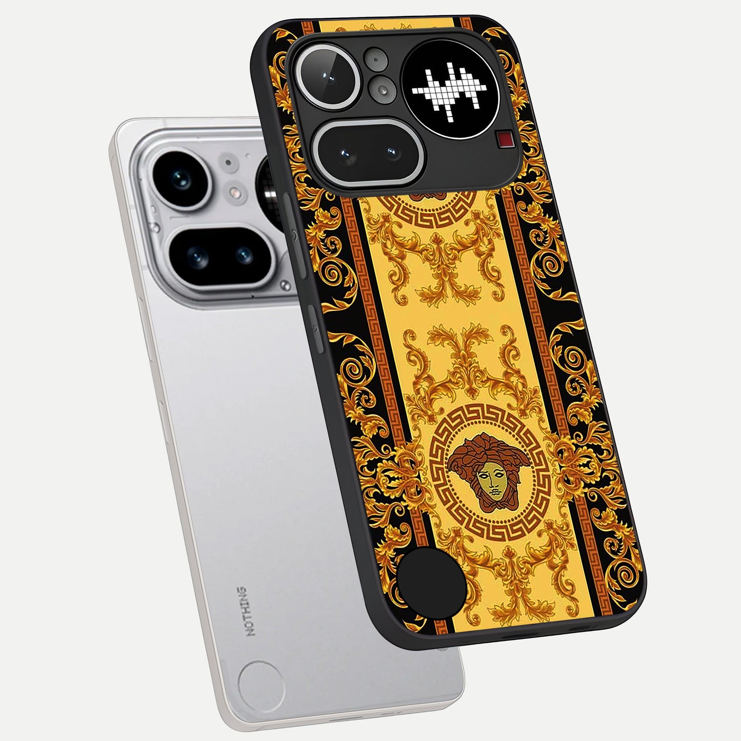  Golden Royal Heritage phone case For Nothing Phone 4A Pro showing premium glass back cover with detailed artwork