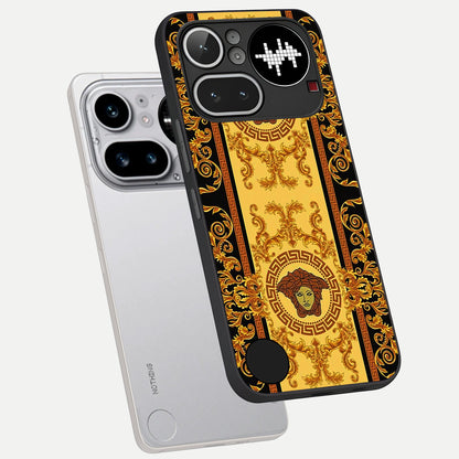  Golden Royal Heritage phone case For Nothing Phone 4A Pro showing premium glass back cover with detailed artwork
