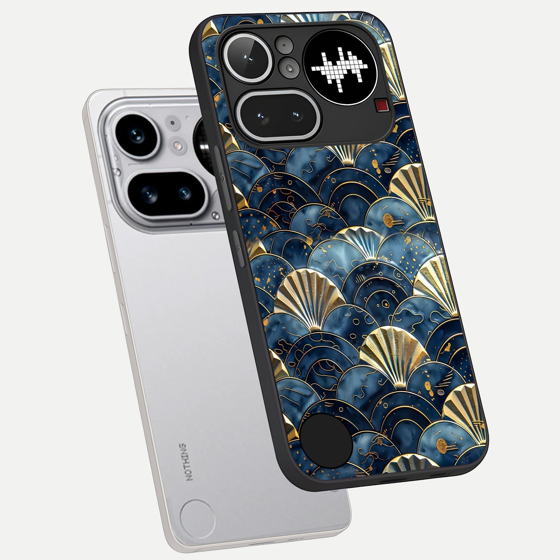  Golden Wave Luxe phone case For Nothing Phone 4A Pro showing premium glass back cover with detailed artwork