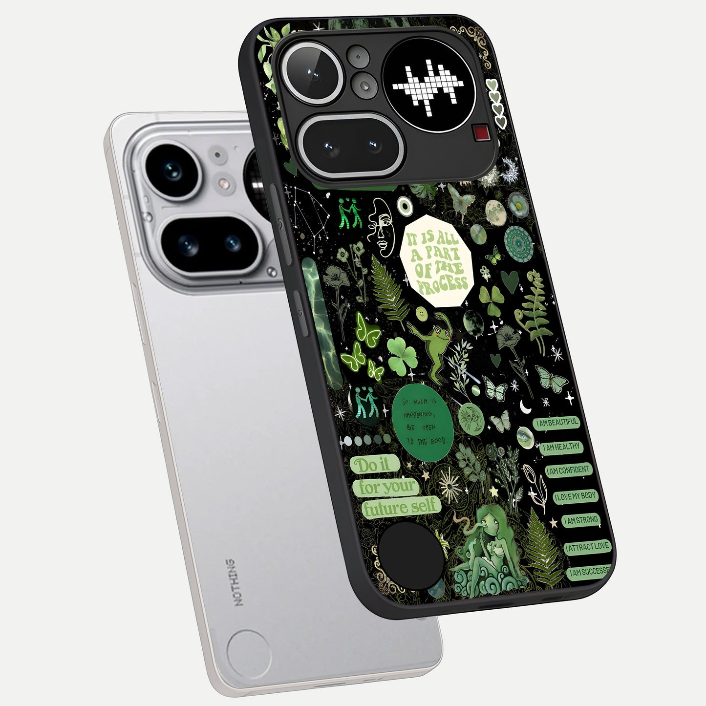  Green Mandala Pattern phone case For Nothing Phone 4A Pro showing premium glass back cover with detailed artwork