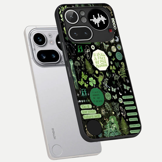  Green Mandala Pattern phone case For Nothing Phone 4A Pro showing premium glass back cover with detailed artwork