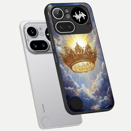  Heavenly Crown Light phone case For Nothing Phone 4A Pro showing premium glass back cover with detailed artwork