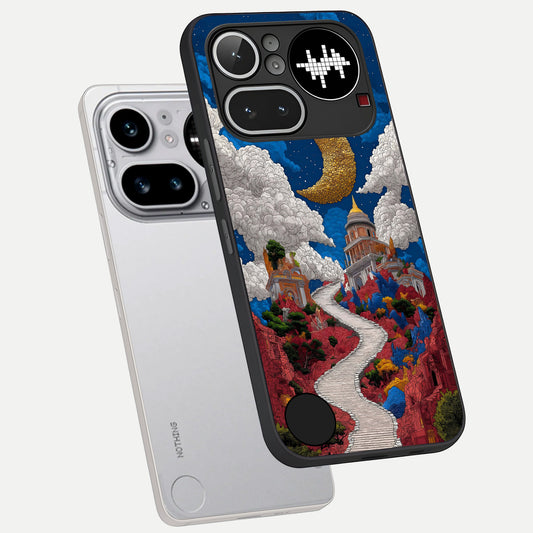  Heavenly Moon Path phone case For Nothing Phone 4A Pro showing premium glass back cover with detailed artwork