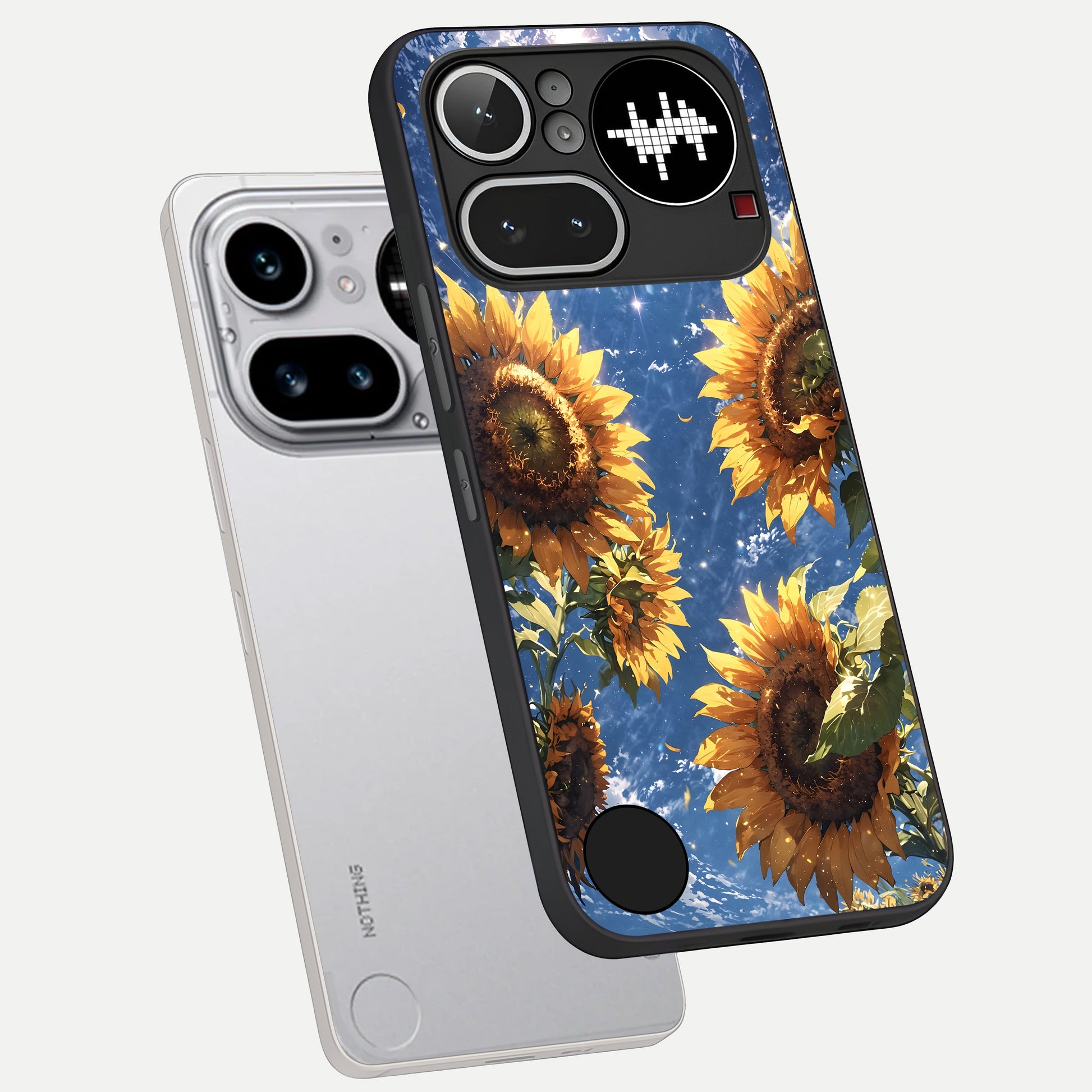  Heavenly Sunflower Rise phone case For Nothing Phone 4A Pro showing premium glass back cover with detailed artwork
