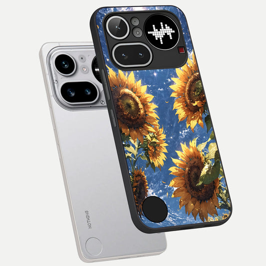  Heavenly Sunflower Rise phone case For Nothing Phone 4A Pro showing premium glass back cover with detailed artwork