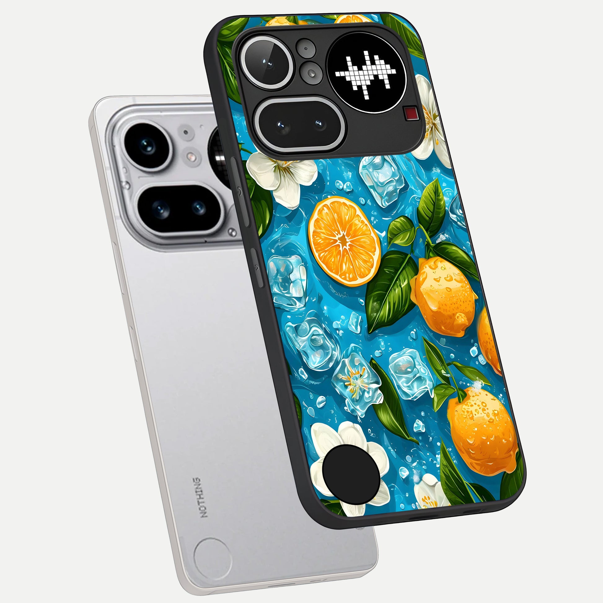  Ice Cube With Orange phone case For Nothing Phone 4A Pro showing premium glass back cover with detailed artwork