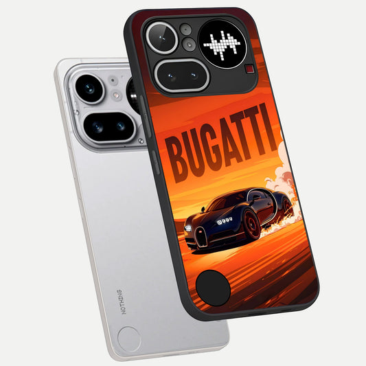  Inferno Bugatti Storm phone case For Nothing Phone 4A Pro showing premium glass back cover with detailed artwork