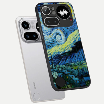  Inspired Van Gogh Art phone case For Nothing Phone 4A Pro showing premium glass back cover with detailed artwork