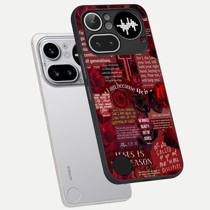  Jesus Love Heals phone case For Nothing Phone 4A Pro showing premium glass back cover with detailed artwork