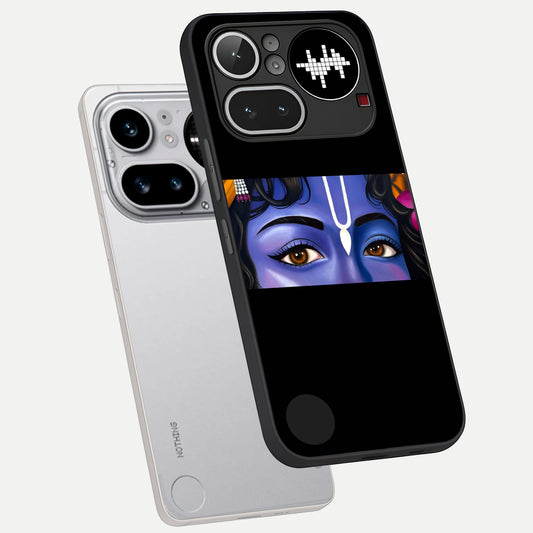  Krishna Eye phone case For Nothing Phone 4A Pro showing premium glass back cover with detailed artwork
