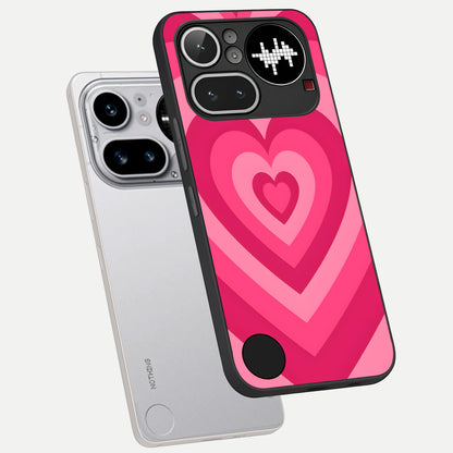  Layered Love Hearts phone case For Nothing Phone 4A Pro showing premium glass back cover with detailed artwork