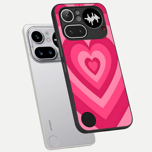  Layered Love Hearts phone case For Nothing Phone 4A Pro showing premium glass back cover with detailed artwork