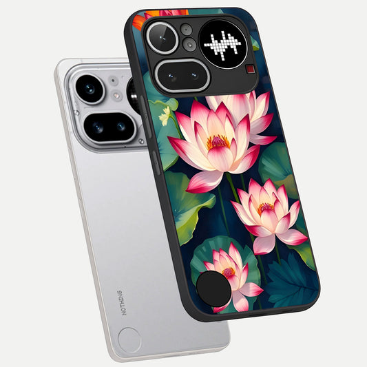  Lotus Dream Serenity phone case For Nothing Phone 4A Pro showing premium glass back cover with detailed artwork
