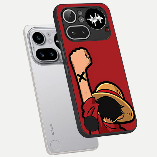  Luffy X Spirit phone case For Nothing Phone 4A Pro showing premium glass back cover with detailed artwork