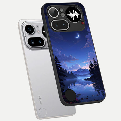  Midnight Lake Peace phone case For Nothing Phone 4A Pro showing premium glass back cover with detailed artwork