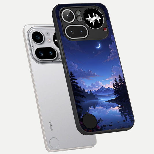  Midnight Lake Peace phone case For Nothing Phone 4A Pro showing premium glass back cover with detailed artwork