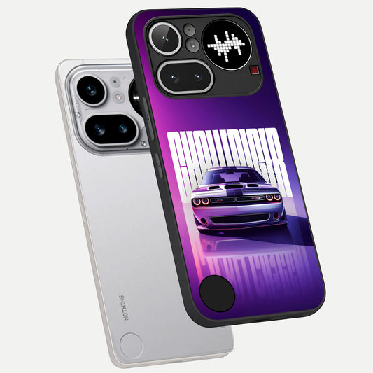  Midnight Muscle Ride phone case For Nothing Phone 4A Pro showing premium glass back cover with detailed artwork